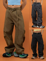 Black Gray Brown Wide Leg Pants