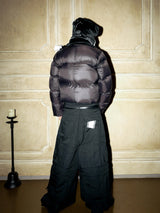 Black Short Down Stand Collar Jacket