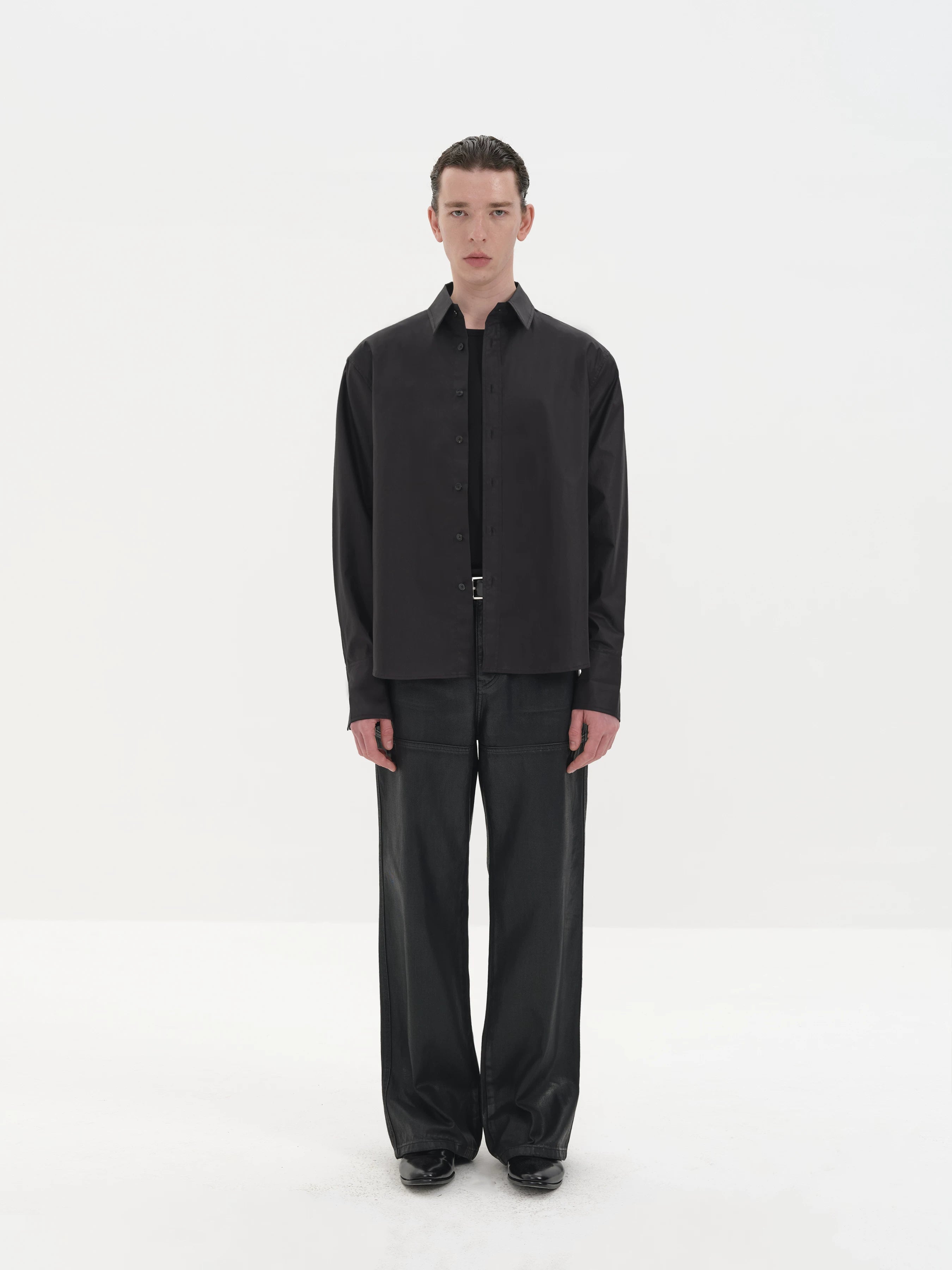 Satin Dress Shirts French Wide Sleeves