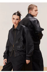 Vintage Matte Drop Shoulder PU Jacket