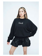 Men's Black Rhinestone Devil Wing Sweatshirt