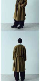 Furry Collar Pajama Style Long Coat