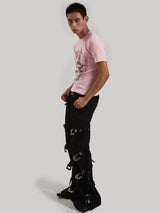 Lace-Up Metal Buckle Pants