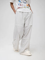 Unisex Patchwork Athletic Drawstring Waist Pants