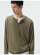 Long Sleeve Linen Tencel Blend Tees