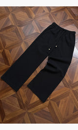 Straight Leg Drawstring Linen Tencel Pants