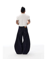Vintage Washed Distressed Curved Banana Jeans
