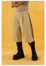 Men's Red Khaki Loose Vintage Shorts