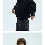 Orange Padded Detachable Fur Bomber Jacket