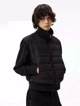 Lightweight Ribbed Stand Collar Down Jacket