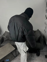Men's Black Cross Armoured Down Coat