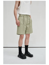 Draped Drawstring Elastic Waist Pleated Shorts
