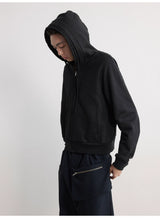 Drawstring Two-tone Raglan Cotton Hoodie