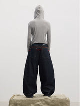 American Raw Suede Paneled Curved Jeans