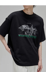 Illustrated Print Crew Neck Tee