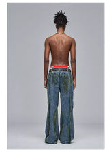 American Wide-Leg Washed Dirtyfit Jeans