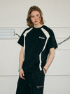 260g Cotton Color Block Couple Tees