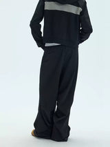 Black Side Adjustable Chain Casual Pants