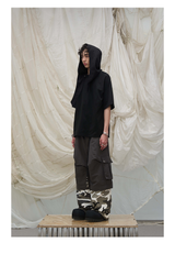 Skin-Friendly Short-Sleeve Detachable Small Hooded Tee