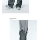 Unisex Grey Frayed Straight Leg Pants