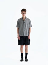 Collared Linen Blend Knit Cardigan