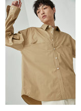 Split Pocket Basic Cotton Shirt