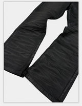 Washed Waxed Snakeskin Flared Jeans