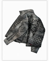 Dark Skeleton Embroidery Boxy Coat