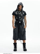 Loose Double Waistband Vintage Cotton Shorts