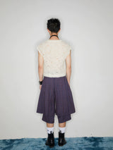 Y2K Plaid Buckle Wide Leg Skort