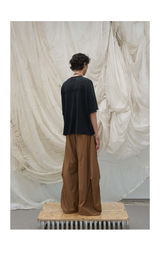 Loose Draped Pleated Curved Trousers