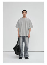 Crew Neck Raw Hem Short-Sleeve Tees
