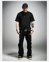 Black Boxy Short Sleeve Modal Tee