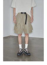 Magnetic Belted Elastic Multi-pocket Shorts