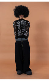 Men's Graffiti Mesh Long Sleeve Tee