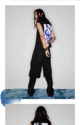 Stretchy Sleeveless Vintage Punk Print Top
