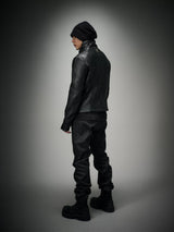 Asymmetric Wild Cowhide Leather Jacket