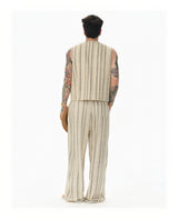 Distressed Vintage Striped Vest Pants Set