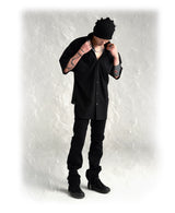 Men's Black Fitted Short Sleeve Shirt