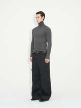 Slim Fit Ribbed Knit Long Sleeve Tops
