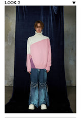 Mid-length Thick Wool Blend Turtleneck Sweater