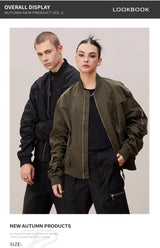 Men's Deconstructed Pleated MA1 Bomber Jacket
