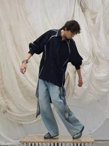 Washed Denim Split Shirt