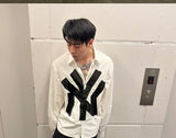 Oversized White Long-Sleeve NY Tape Shirt