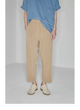 Drapey Stretchy Elastic Waist Cropped Pants