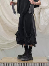 Cropped Washed Detachable Pocket Sweatpants
