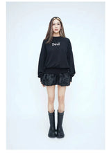 Men's Black Rhinestone Devil Wing Sweatshirt
