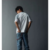 Two-Tone Washed Mesh Patchwork Tee