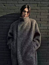 Pleated Back Wrap Cocoon Coat