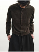 Marled Turtleneck Cardigan Sweater